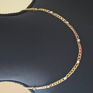 Bracha Nicco Elegant Gold and Silver Chain Necklace With Clear Stones